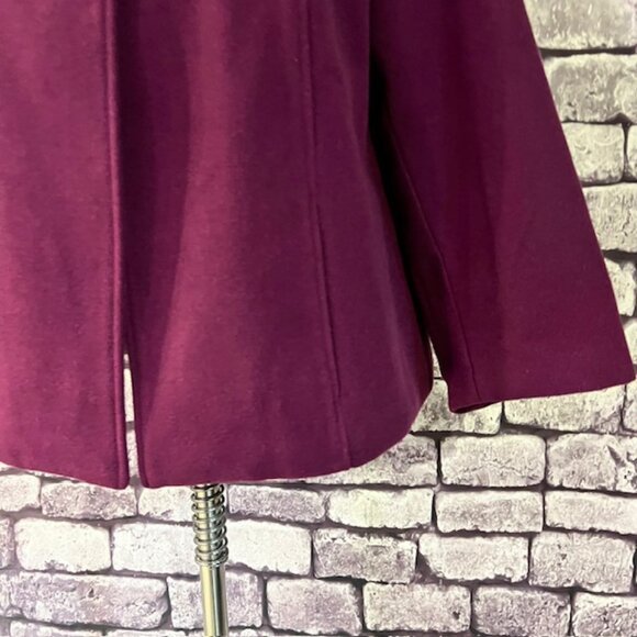 Chico's Purple 2 Button Jacket W/ Animal Pring Lining Size M - Picture 3 of 8